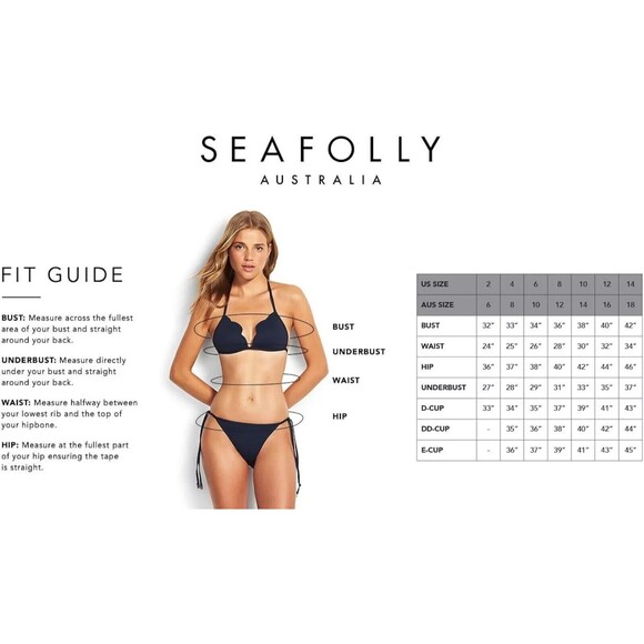 Seafolly Women's Plum Side Tie High Waisted Cheeky Bikini Bottoms Sz 12 / US 8 - Picture 4 of 6